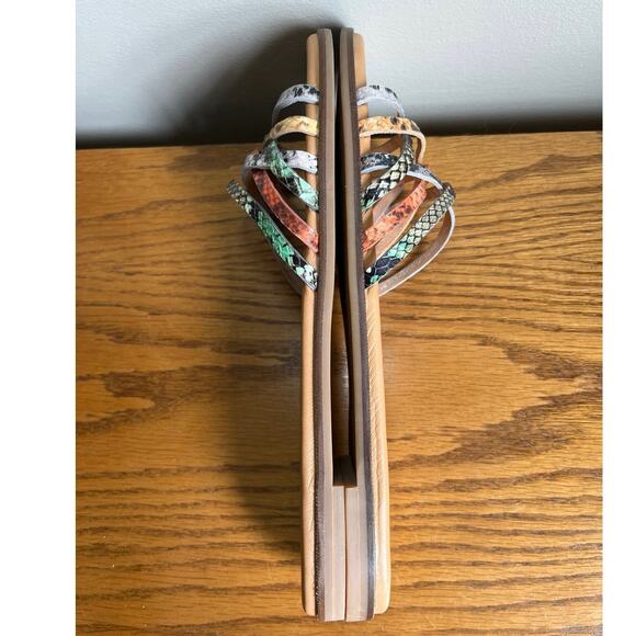 Madewell Shoes Tracie Crisscross Slide Sandal Leather Multicolor Size 9.5 - Picture 5 of 8